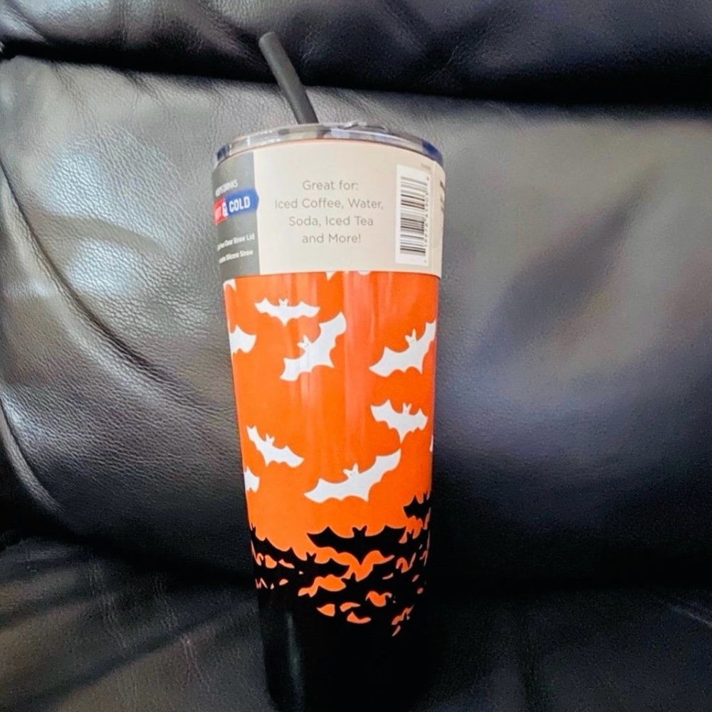CAMBRIDGE Ombre Bats Insulated Tumbler with Straw, 24 oz